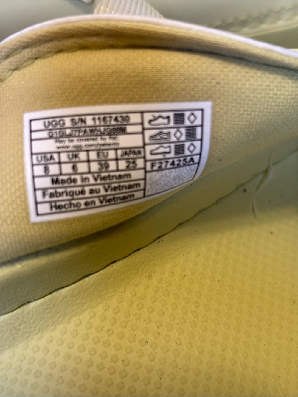 UGG women’s goldenglow green Yellow Slide Sandals 8 - Picture 7 of 10